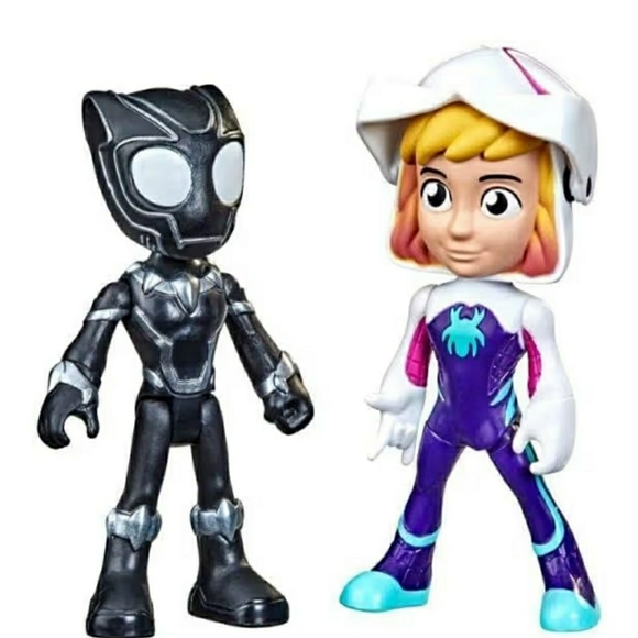 Marvel Spidey Amazing Friends Black Panther and Ghost-Spider Figures - Picture 2 of 2